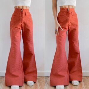 Urban Outfitters - Orange Textured Bell Bottom Pant ✨